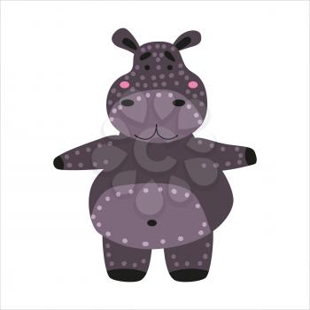 Hippopotamus cute funny character. Childish vector illustration in scandinavian style