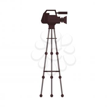 Video camera movie camera on tripod icon