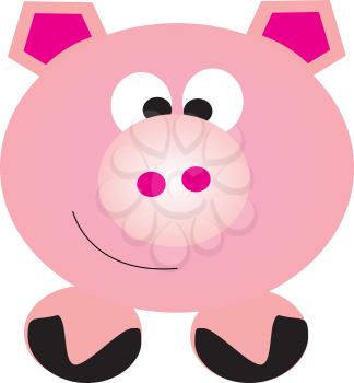 Pink piggy in the shape of coin storage known as piggybank generally used by kids to save money vector color drawing or illustration 