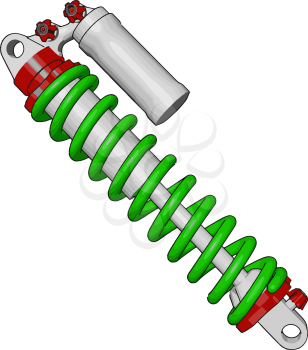 A bike suspension contribute to the handling braking and providing safety and comfort by isolating passenger of bike from road noise bumps and vibrations vector color drawing or illustration