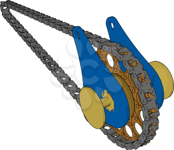 A chain drive system uses one or more roller chains to transmit power from a differential to arrear axle It is also known as transmission chain vector color drawing or illustration
