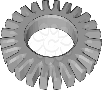 The spur gears are the most common type of gears have straight teeth and are mounted on parallel shafts vector color drawing or illustration