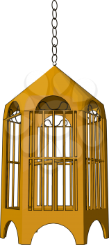A birdcage is a cage designed to house birds as pets keep an animal in captivity or capturing vector color drawing or illustration