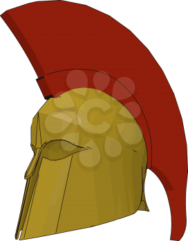 A protective head covering made up of hard material such as leather metal etc vector color drawing or illustration