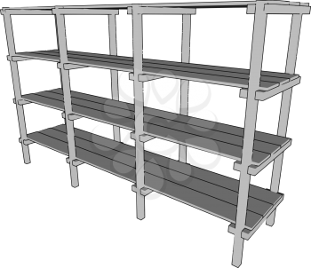 A wooden rack is designed for storage It is type of furniture kept in home vector color drawing or illustration