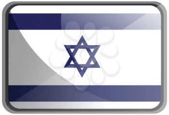 Vector illustration of Israel flag on white background.