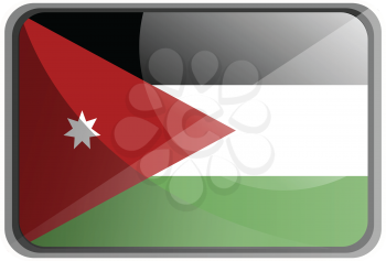 Vector illustration of Jordan flag on white background.
