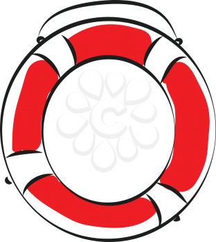 Red and white live buoy  vector illustration on white background 