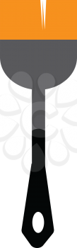 A big paint brush with black handle and orange bristles vector color drawing or illustration 