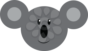 Face of a cuddly koala animal with big ears vector color drawing or illustration 