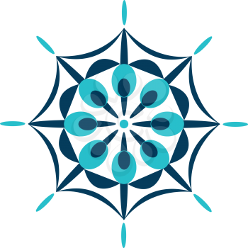A clipart of spiritual symbol called mandala in blue color vector color drawing or illustration 