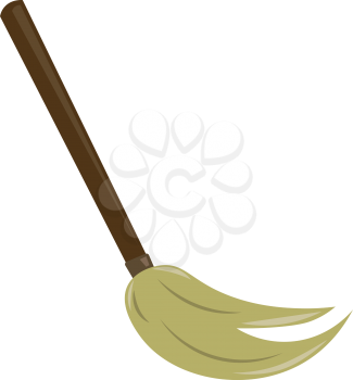 A hand held long mopping brush used for cleaning purpose vector color drawing or illustration 