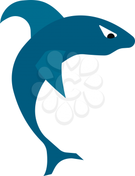One of the most feared sea animal a blue shark vector color drawing or illustration 