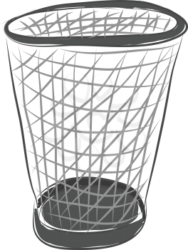 Empty trash basket illustration color vector on white background
