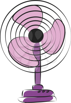 Purple electric fan vector illustration on white background 
