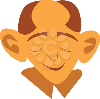 An image of an old man with big ears looking peaceful vector color drawing or illustration
