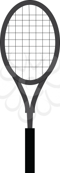 Simple vector illustration on white background of a grey tennis racket