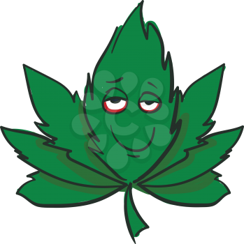 High marijuana leaf illustration vector on white background