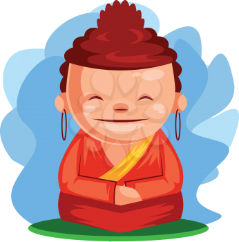 Buddha wishes you Happy Chinese New Year vector illustration