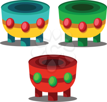 Colorful drums for Chinese New Year celebration vector illustration on white background