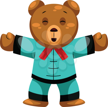 Teddy Bear sending you hugsChinese New Year illustration vector on white background