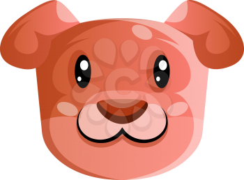 Happy pink cartoon dog vector illustartion on white background