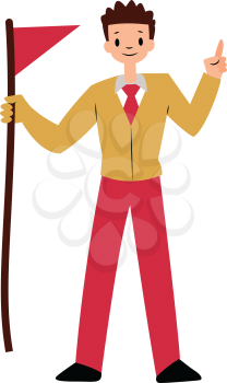 Tour guide character vector illustration on a white background