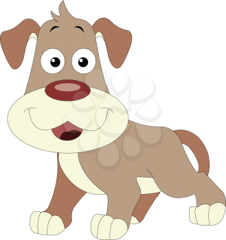 Cute brown dog, vector illustration