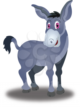 Donkey, Violet, with Pink Eyes, vector illustration
