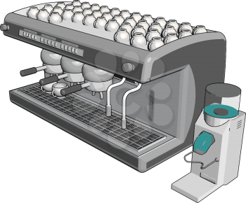 Espresso machine vector illustration on whiye background