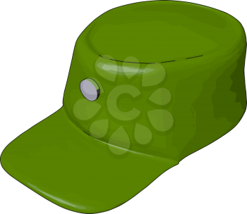 3D vector illustration on white background  of a green military cap