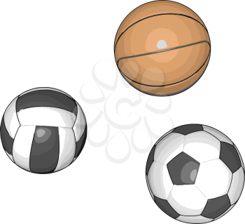 Balls for various sports vector illustration on white background