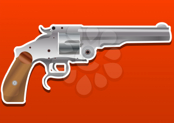 Gun, Handgun, Pistol or Revolver, vector illustration