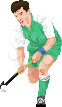 Vector illustration of hockey player in action.