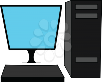 Desktop computer vector illustration 