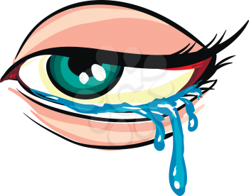 Illustration of a crying eye White background 