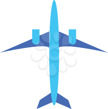 A blue aircraft vector or color illustration