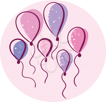 Colorful floating balloons vector or color illustration