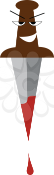 Blood dripping from sword vector or color illustration
