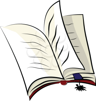 Open book with page marker vector or color illustration