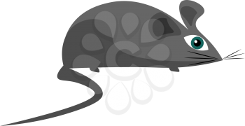 Little grey mouse illustration vector on white background 