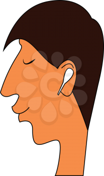 Boy with wireless headphones illustration vector on white background 