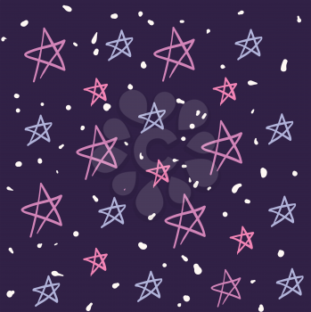 Pink stars background illustration vector on white background 
