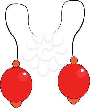 Red earrings illustration vector on white background 