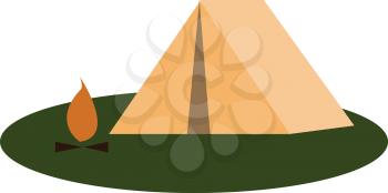 Clipart of a camp site vector or color illustration