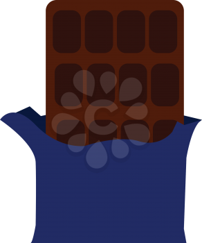 Chocolate bar with wrapper vector or color illustration