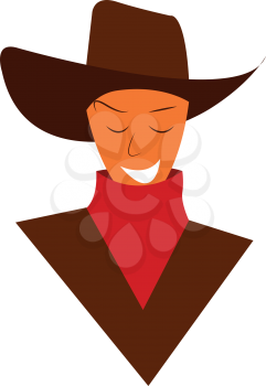 A traditionally dressed cowboy vector or color illustration