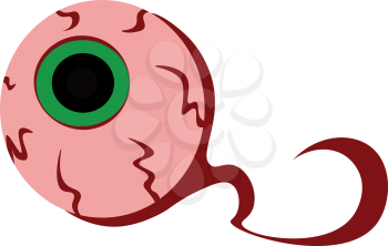 Eyeball with green pupil vector or color illustration