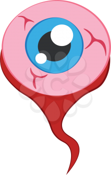 Eyeball with blue pupil vector or color illustration