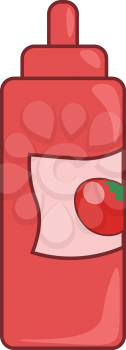 A bottle of tomato ketchup vector or color illustration